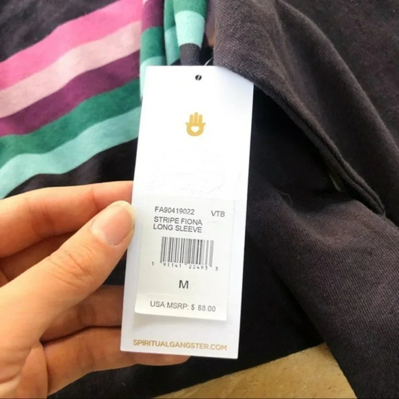 Spiritual Gangster Fiona Long Sleeve Rainbow Crew - Picture 9 of 10